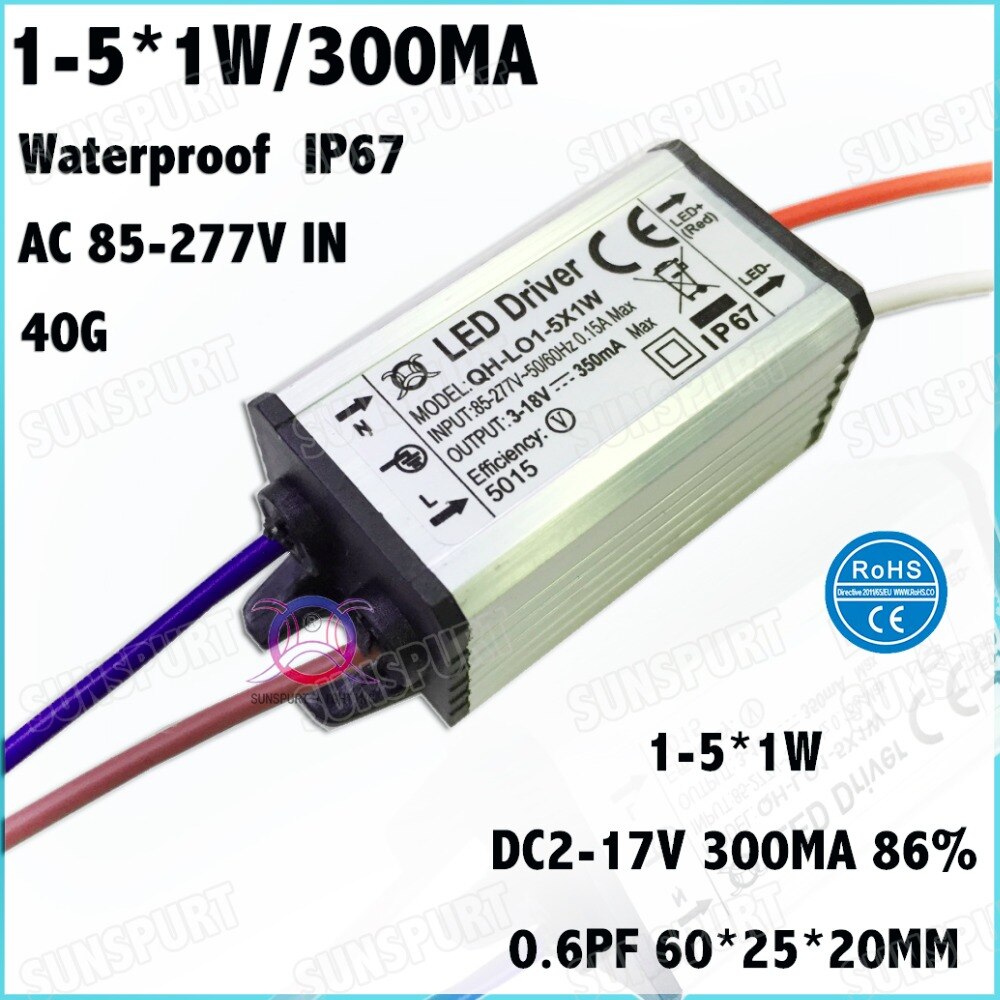  IP67  5W AC85-277V LED ̹ 1-5x1W 300MA..